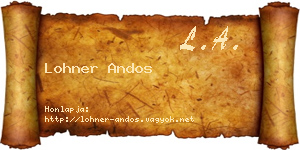 Lohner Andos névjegykártya